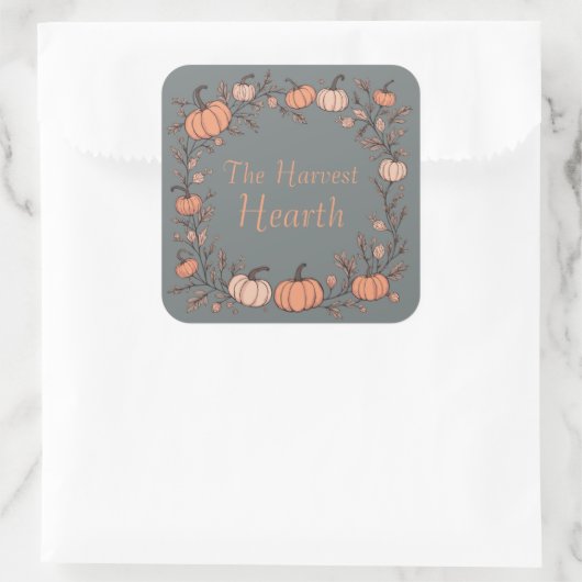 De Harvest Hearth Vierkante Sticker (Tas)