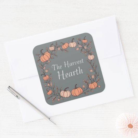 De Harvest Hearth Vierkante Sticker (Envelop)