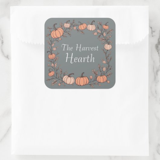 De Harvest Hearth Vierkante Sticker (Tas)