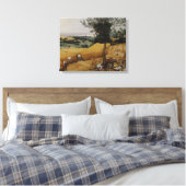 De Harvesters van Pieter Bruegel de Ouder Canvas Afdruk (Insitu (Slaapkamer))