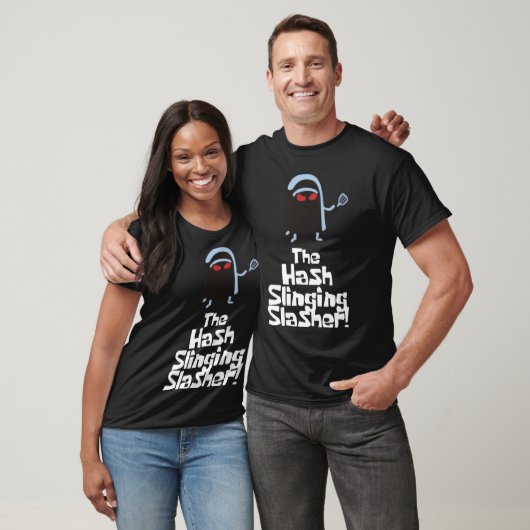 De Hash die Slasher aanprikt. (Witte tekst) Essent T-shirt (Unisex)