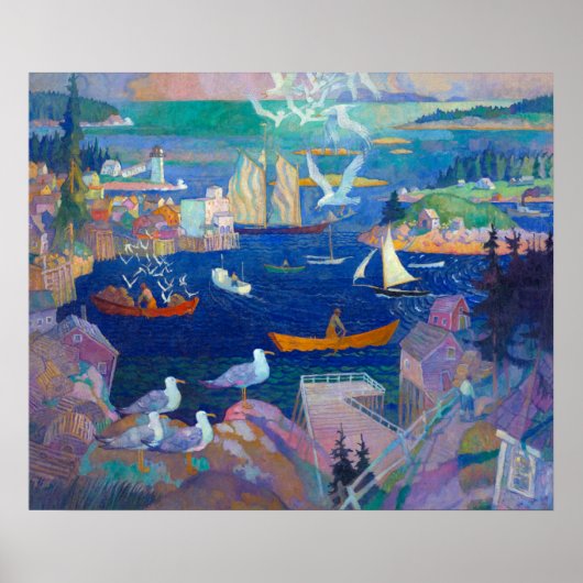 De haven bij Herring Gut door Newell Convers Wyeth Poster (Voorkant)