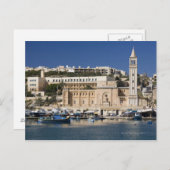 De haven en de kerk in Marsaskala Briefkaart (Voorkant / Achterkant)
