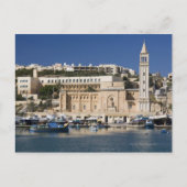 De haven en de kerk in Marsaskala Briefkaart (Voorkant)