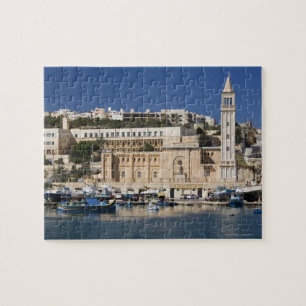 De haven en de kerk in Marsaskala Legpuzzel