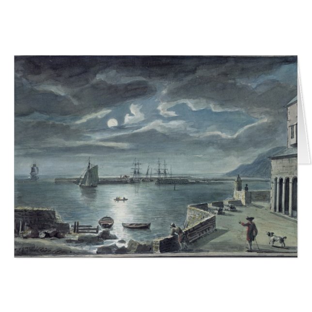 De haven en de kobb, Lyme Regis door Moonlight (Voorkant Horizontaal)