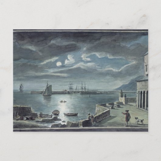 De haven en de kobb, Lyme Regis door Moonlight Briefkaart (Voorkant)
