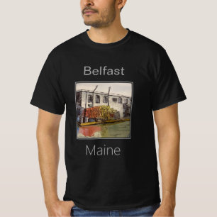 De haven en kreeft vallen bij Belfast, Maine T-shirt