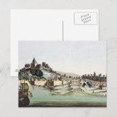 De haven en stad Malacca, Maleisië, illustrati Briefkaart (Voorkant / Achterkant)