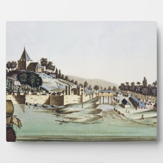 De haven en stad Malacca, Maleisië, illustrati Fotoplaat (Voorkant)