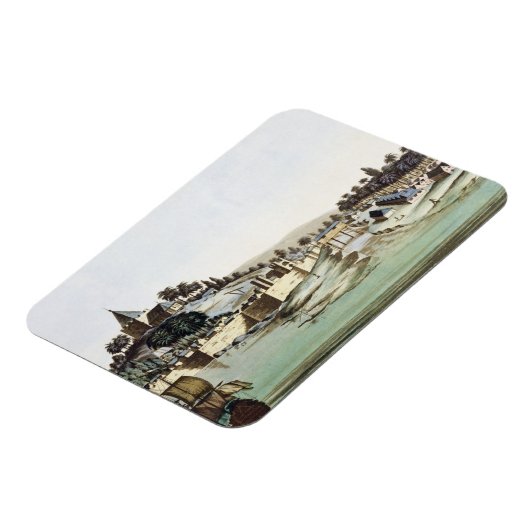 De haven en stad Malacca, Maleisië, illustrati Magneet (Linkerzijde)