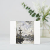 De haven, Fecamp van Eugene Boudin Briefkaart (Staand voorkant)