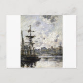 De haven, Fecamp van Eugene Boudin Briefkaart (Voorkant)