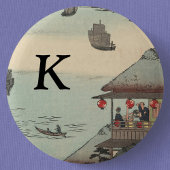 De haven in Kanagawa, Japan: Monogram Ronde Button 5,7 Cm