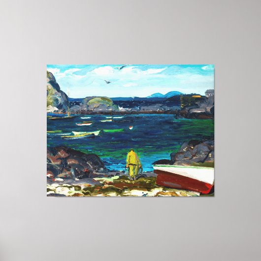 De haven, Monhegan-kust, Maine-schilderij, Canvas Afdruk (Voorkant)