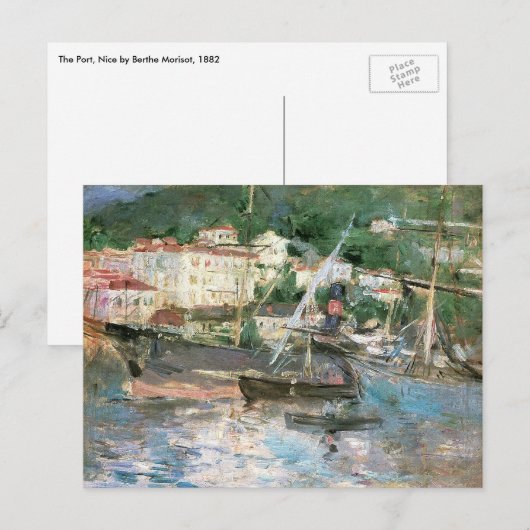 De haven, Nice van Berthe Morisot, fijne kunst Briefkaart (Voorkant / Achterkant)
