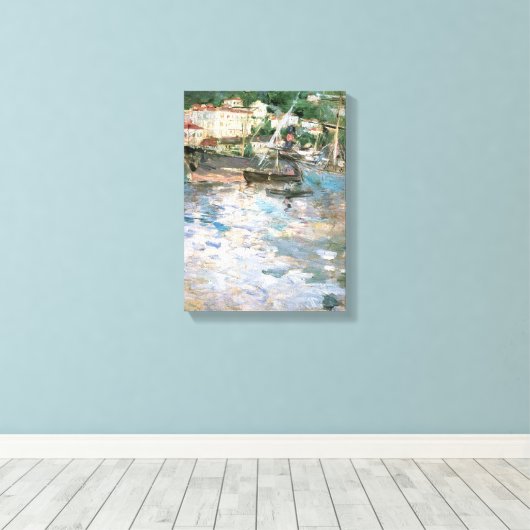 De haven, Nice van Berthe Morisot, fijne kunst Canvas Afdruk (Insitu (Houten vloer))