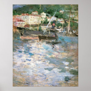 De haven, Nice van Berthe Morisot, Vintage Fine Ar Poster