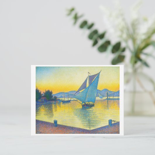 De haven op Sunset, Signac Briefkaart (Staand voorkant)