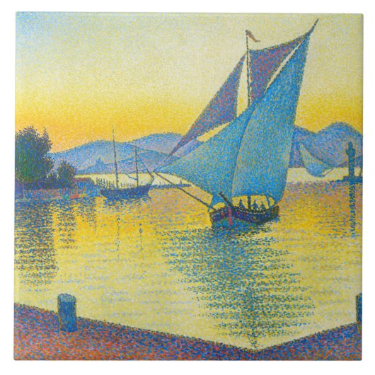 De haven op Sunset, Signac Tegeltje (Voorkant)