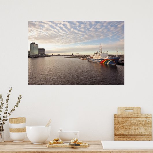 De haven van Amsterdam in Nederland Poster (Keuken)