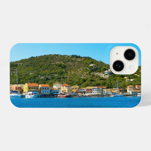 De haven van Antipaxos iPhone Hoesje (Achterkant horizontaal)