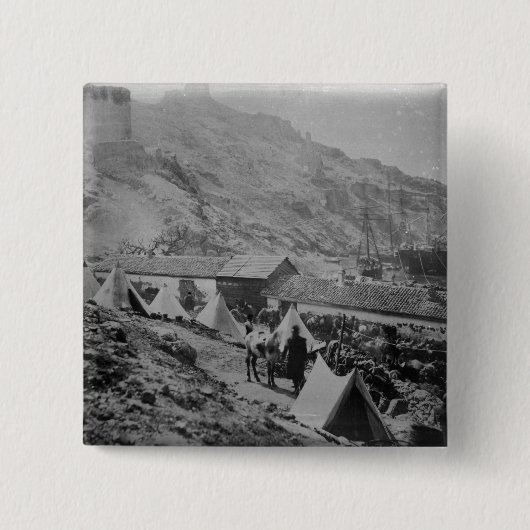 De haven van Balaklava Vierkante Button 5,1 Cm (Voorkant)