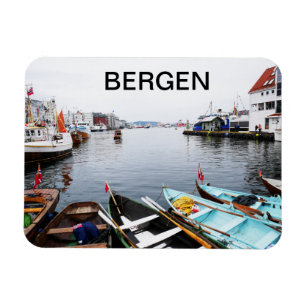 De haven van Bergen in Noorwegen Magneet