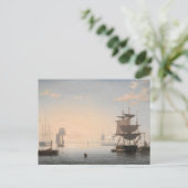 De haven van Boston met de stad in de verte Briefkaart (Staand voorkant)