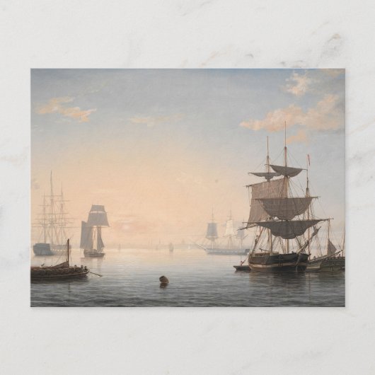 De haven van Boston met de stad in de verte Briefkaart (Voorkant)