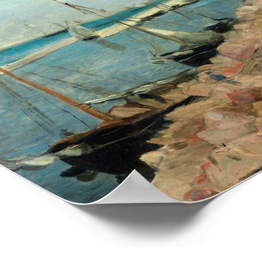 De haven van Cherbourg | Berthe Morisot Poster (Hoek)