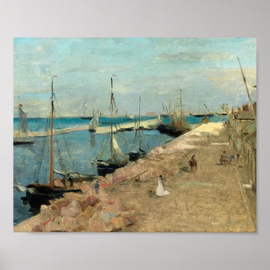De haven van Cherbourg | Berthe Morisot Poster (Voorkant)