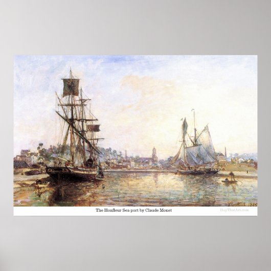 De haven van het Honfleur-Zee van Claude Monet Poster (Voorkant)