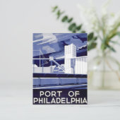 De Haven van het Poster van WPA van Philadelphia 1 Briefkaart (Staand voorkant)