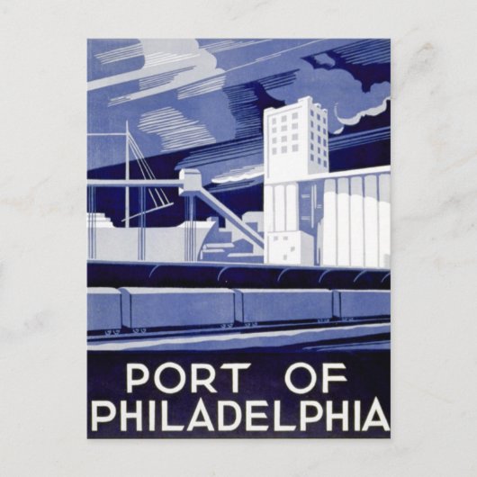 De Haven van het Poster van WPA van Philadelphia 1 Briefkaart (Voorkant)