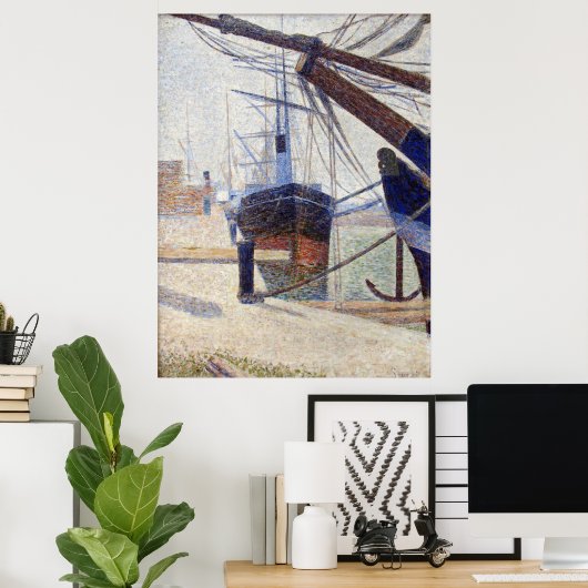 De haven van Honfleur Poster (Thuiskantoor)