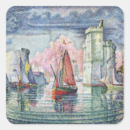 De haven van La Rochelle, 1921 Vierkante Sticker (Voorkant)