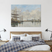 De haven van Le Havre (ca. 1885-90) Canvas Afdruk (Insitu (Slaapkamer))
