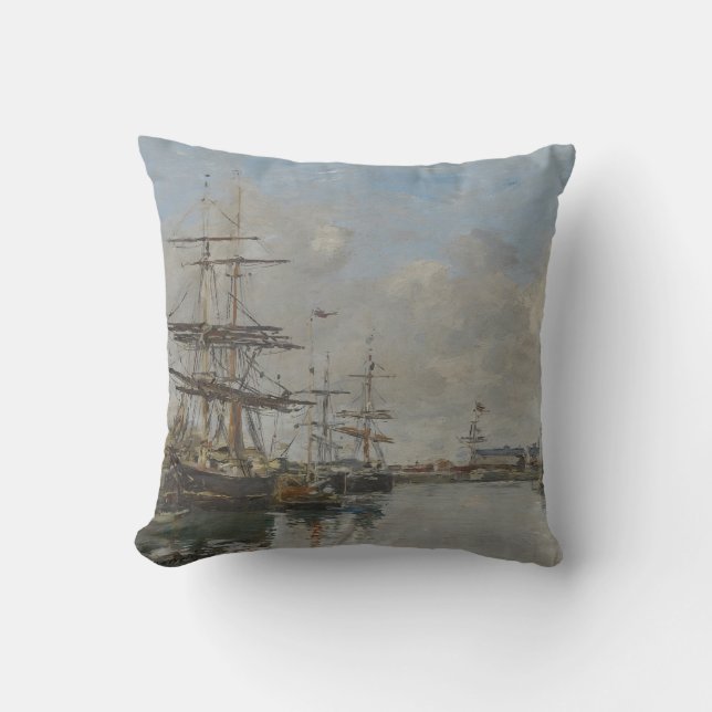 De haven van Le Havre (ca. 1885-90) Kussen (Voorkant)