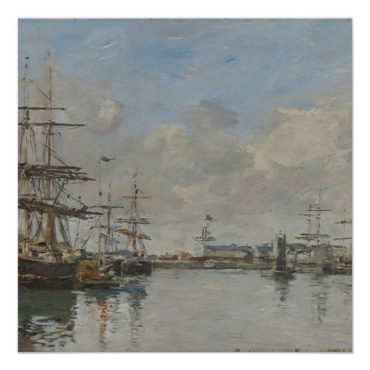 De haven van Le Havre (ca. 1885-90) Perfect Poster (Voorkant)