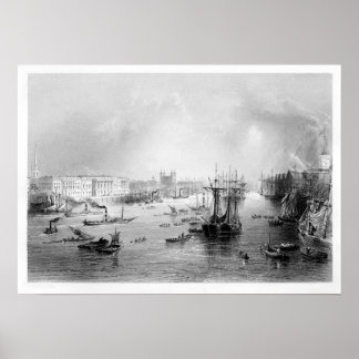 De haven van Londen 1840 Poster