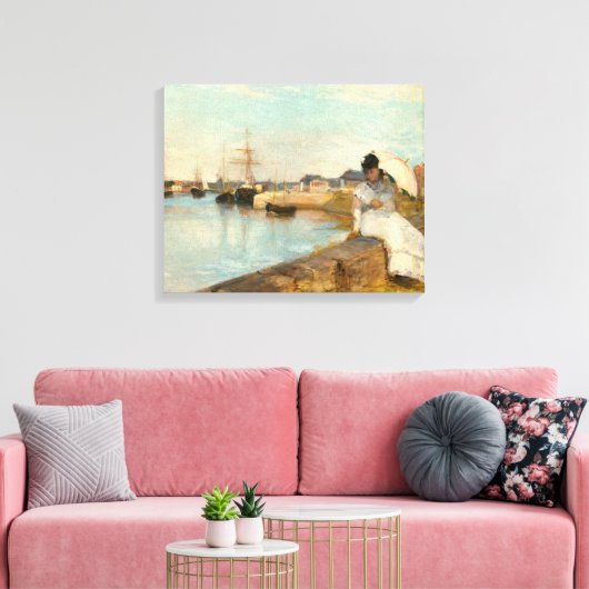 De haven van Lorient door Berthe Morisot Canvas Afdruk (Insitu (Woonkamer))