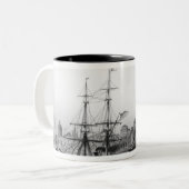 De haven van New Orleans Tweekleurige Koffiemok (Voorkant links)