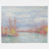 De haven van Oostende door James Ensor (1900) Fleece Deken (Voorkant (Horizontaal))