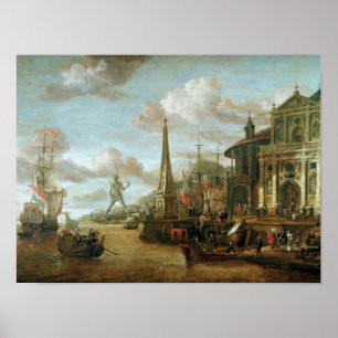 De haven van Rhodes Poster