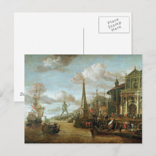 De haven van Rhodos Briefkaart (Voorkant / Achterkant)