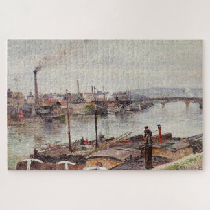De haven van Rouen 2 (1883) door Camille Pissarro Legpuzzel