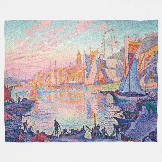 De haven van Saint-Tropez, Signac Fleece Deken (Voorkant (Horizontaal))