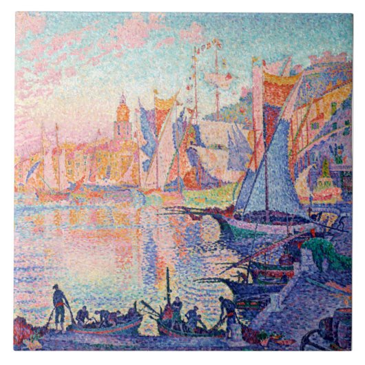 De haven van Saint-Tropez, Signac Tegeltje (Voorkant)