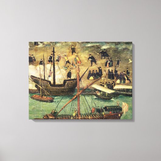 De haven van Sevilla, c.1590 Canvas Afdruk (Voorkant)